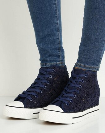 Миниатюра фотографии Кеды на танкетке ideal shoes