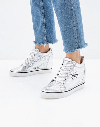 Миниатюра фотографии Кеды на танкетке calvin klein jeans